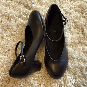 Leather Sole Black Dance Shoes